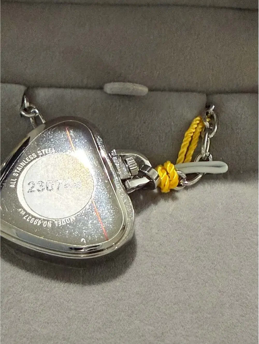 Invicta Heart-Shaped Silver Tone Pendant Watch with Chain